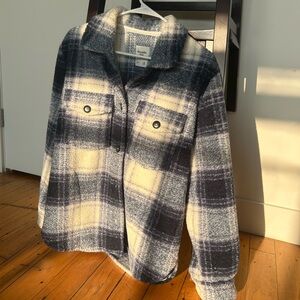 Abercrombie & Fitch Blue and White Fleece Jacket